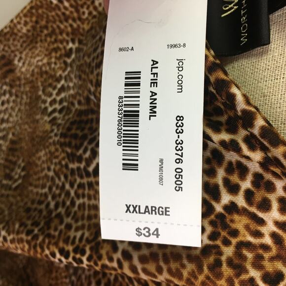 Worthington Alfie Animal Sleeveless Wrap Top Brown XXL - Picture 8 of 14